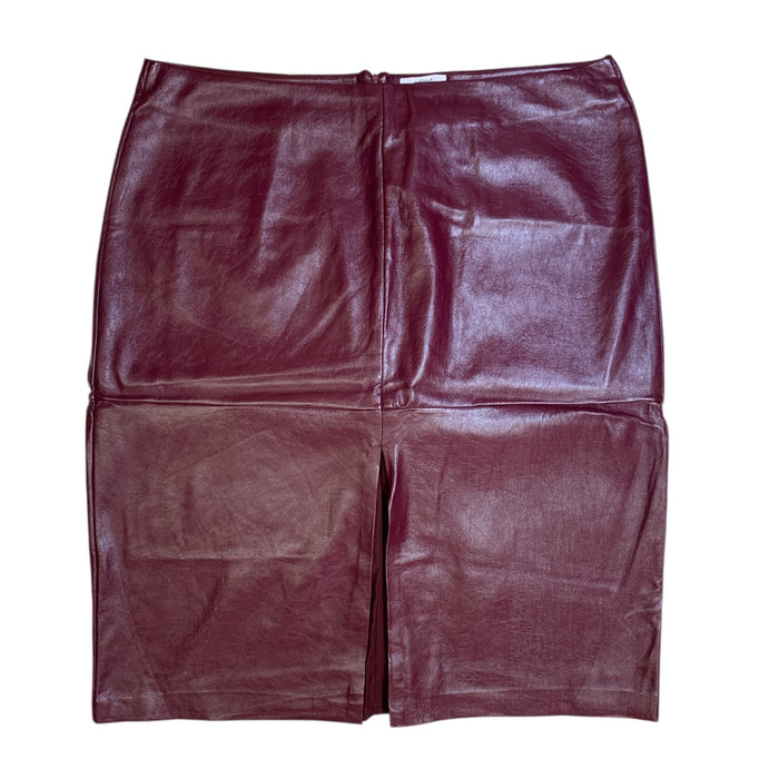 Edited by Hunter McGrady Womens Faux Leather Midi Skirt, High-Rise, Plus Size