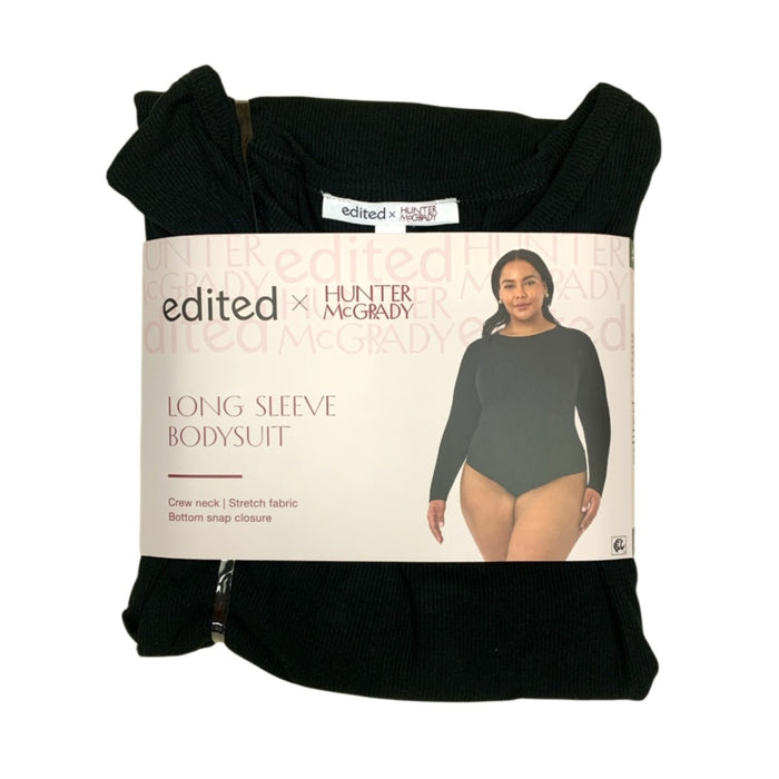 Edited by Hunter McGrady Womens Long Sleeve Bodysuit, Crewneck, Plus Size
