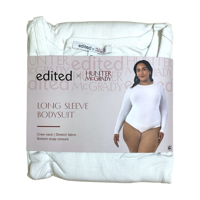 Edited by Hunter McGrady Womens Long Sleeve Bodysuit, Crewneck, Plus Size