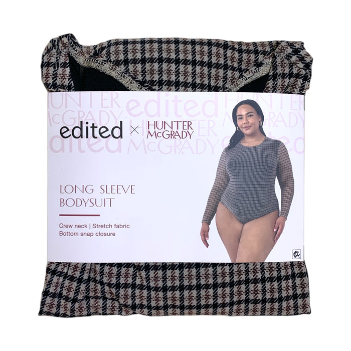 Edited by Hunter McGrady Womens Long Sleeve Bodysuit, Crewneck, Plus Size