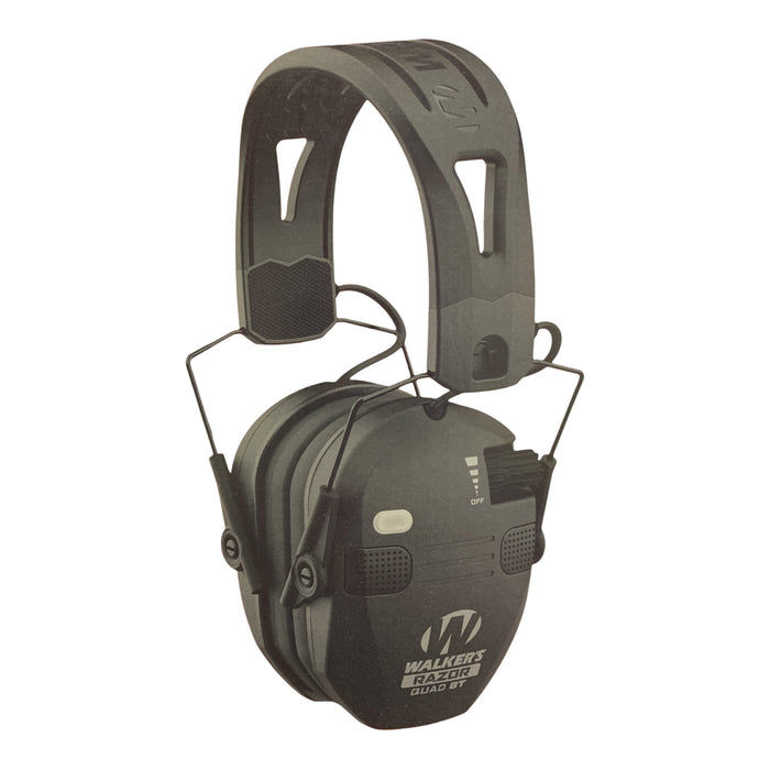 Walker's "Razor Quad BT" Slim Bluetooth Hearing Protection Muff (Black)