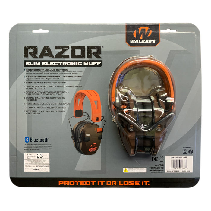 Walker's "Razor Quad BT" Slim Electronic Bluetooth Hearing Protection Ear Muff