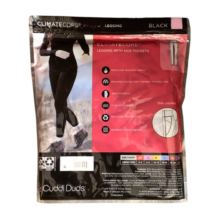 Cuddl Duds Women's ClimateCore Performance Baselayer Legging with Side Pockets