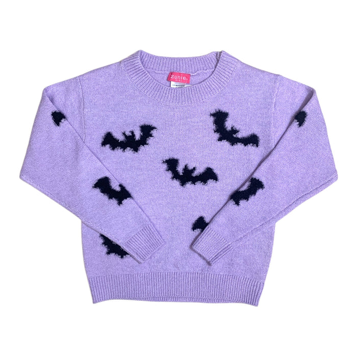 Zunie Girl Girls Halloween Themed Holiday Sweater, Long Sleeve, Eyelash Yarn