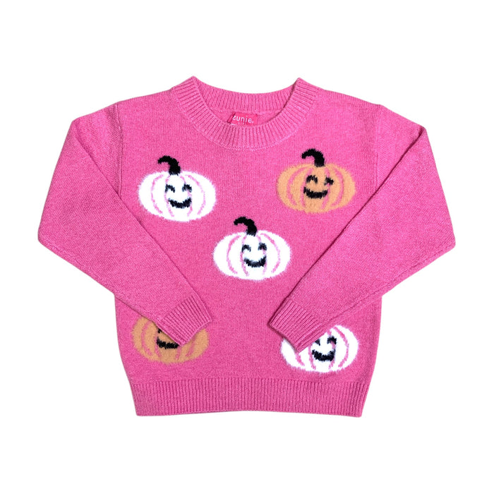 Zunie Girl Girls Halloween Themed Holiday Sweater, Long Sleeve, Eyelash Yarn