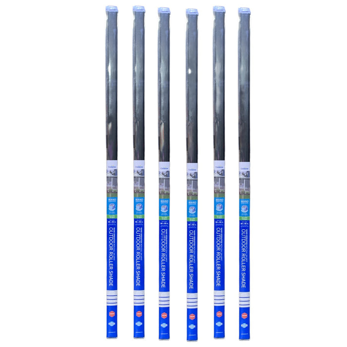 Coolaroo 96"x96" (8'x8') Outdoor Wand-Operated Roller Shade, Set of 6, (Pewter)