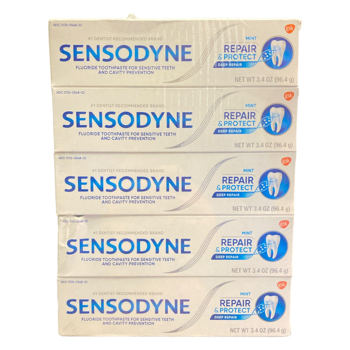 Sensodyne Repair and Protect Toothpaste 5 Pack, 3.4 oz each