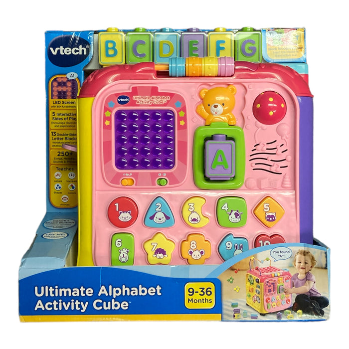 VTech Ultimate Alphabet Activity Cube, Activity Toy for Infants, Pink