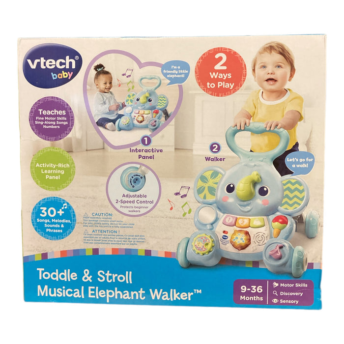 V-Tech Toddle & Stroll Musical Elephant Walker Baby Toy, Multicolor