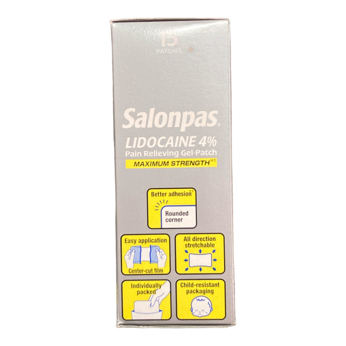 Salonpas LIDOCAINE Pain Relieving Maximum Strength Gel 15Patch