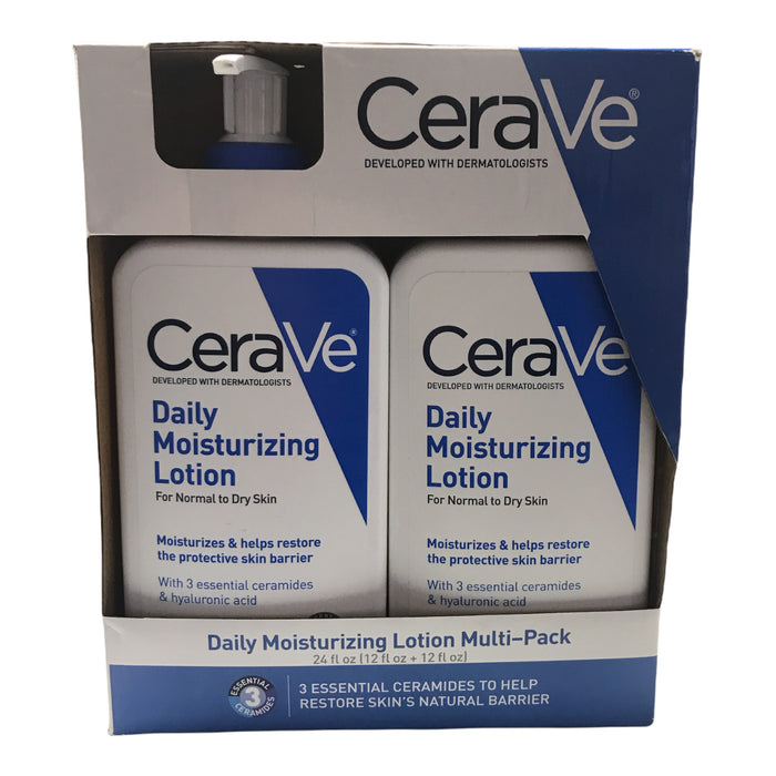 CeraVe Daily Moisturizing Lotion, Normal to Dry Skin, 12 Fluid Ounce (2 Pack)