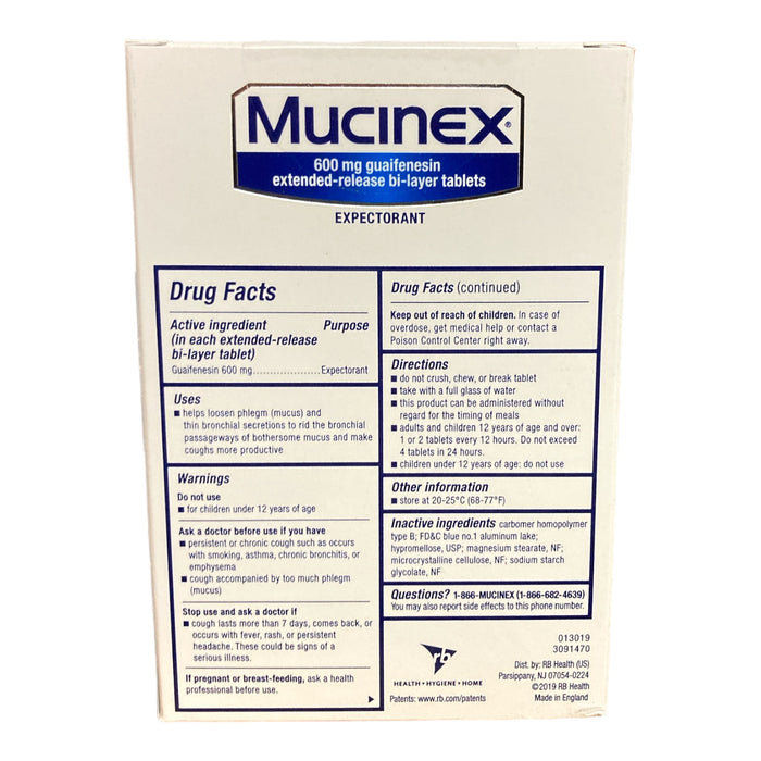 Mucinex 12 Hour Chest Congestion Expectorant Tablets (120 ct.)