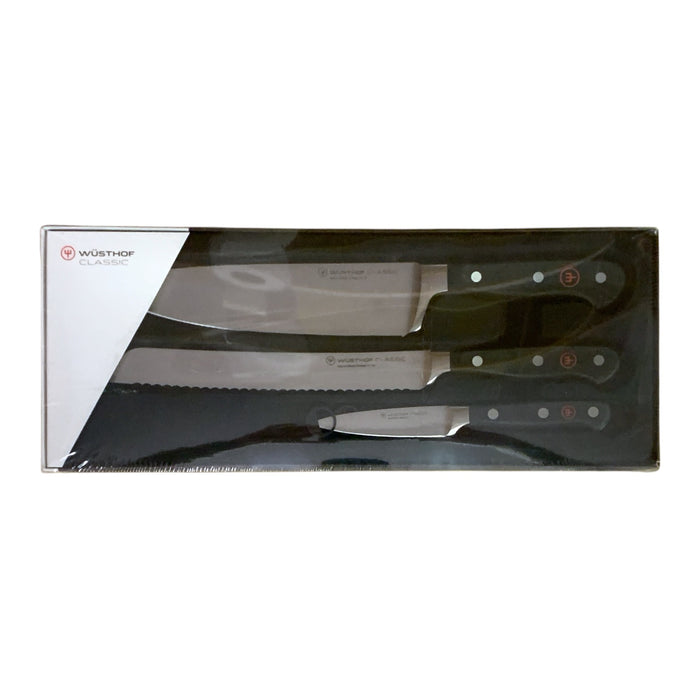 Wusthof Classic 3-Piecer Starter Knife Set, 8" Chef/8" Bread/3.5" Pairing Knife