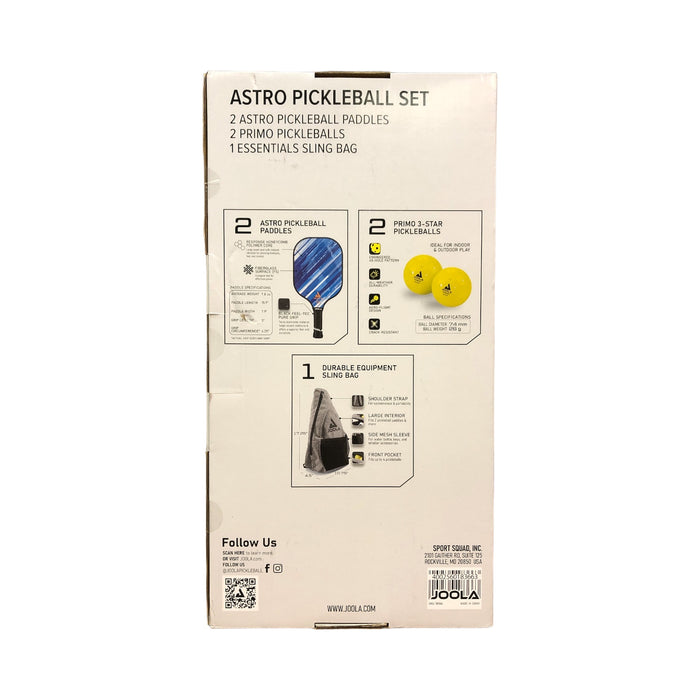 Joola 5-Piece Astro Pickleball Set, 2 Astro Paddles and Pickleballs, 1 Sling Bag