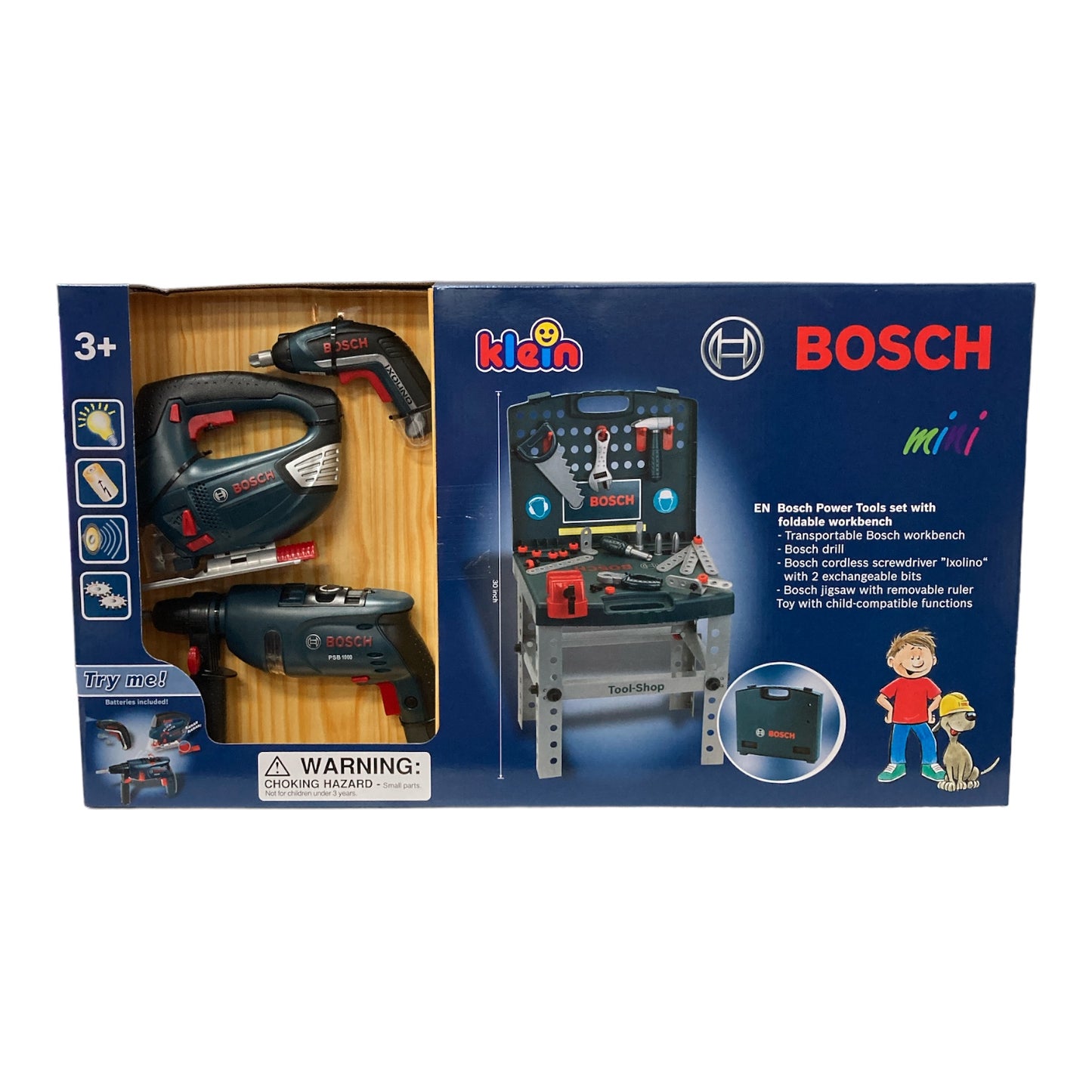 Theo Klein - Bosch Foldable Tool Shop Premium Toys for Kids Ages 3 Years & Up