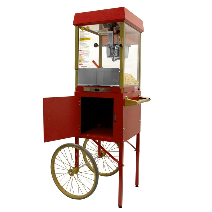 Gold Medal Fun Pop 4 oz. Popcorn Machine & Cart, 2404 & 2649CR (Red)