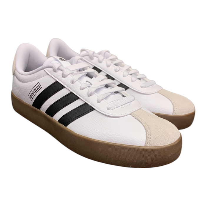 Adidas Men's "VL Court 3.0" Cushioned Casual Court Sneaker, White/Leather, 9