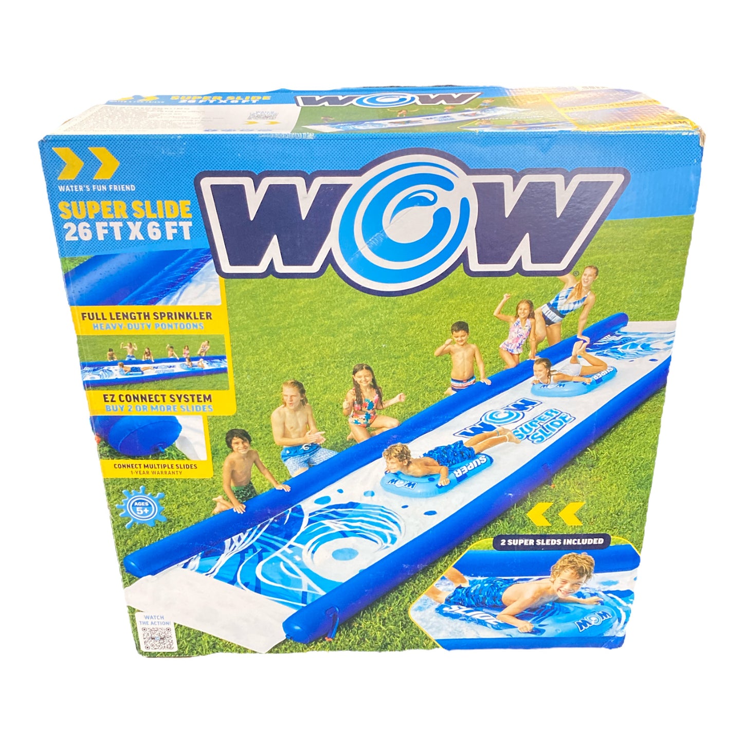 Wow World of Watersports Super Slide, 25' x 6' Water Slide with 2 Sleds