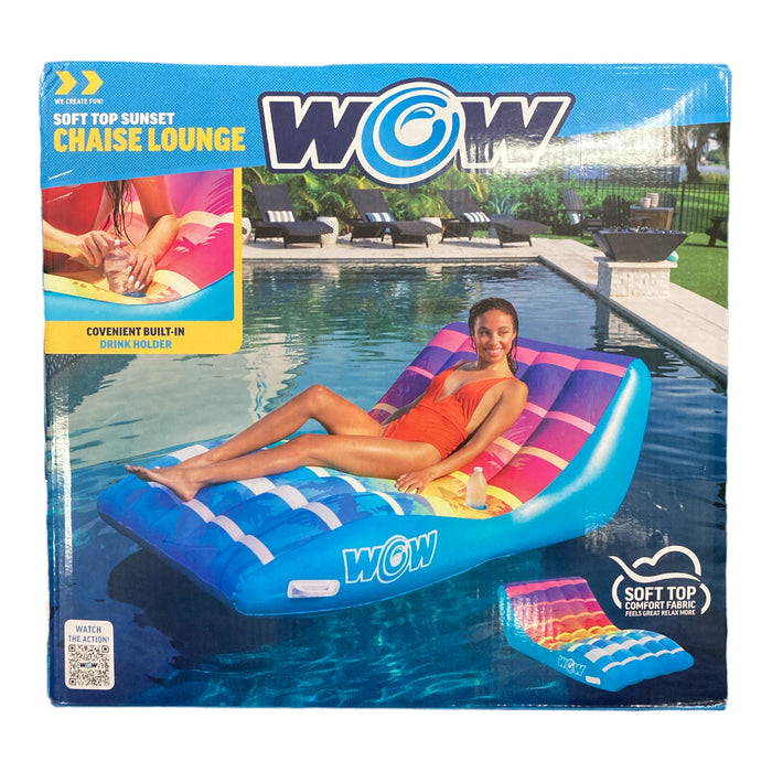 Wow Sports Sunset Chaise Lounge Inflatable Pool and Beach Chair