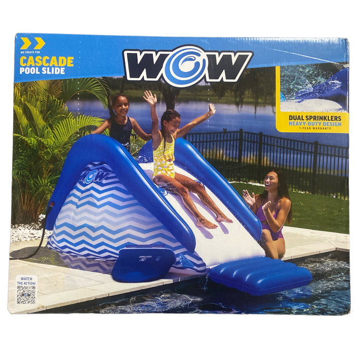 WOW Sports Cascade Pool Slide, Inflatable Slide with Sprinkler