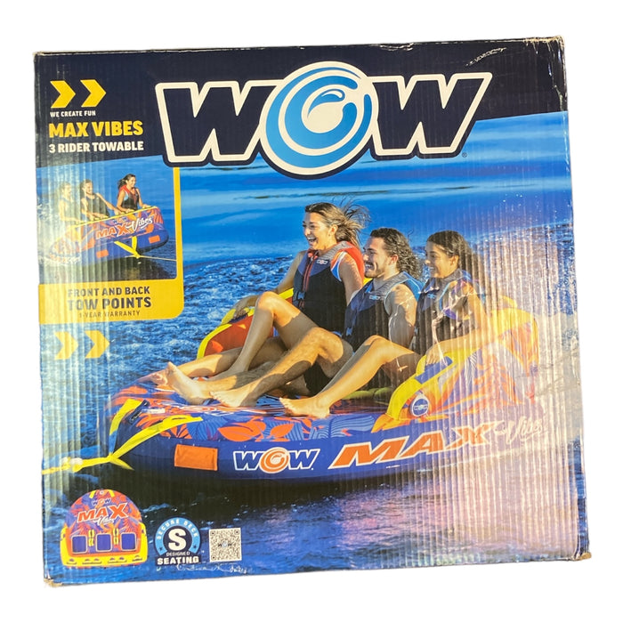 WOW Sports Inflatable Towable Tube for 1-3 Riders (Vibes)