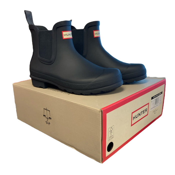 HUNTER Women's Original Waterproof Chelsea Rubber Pull-On Boot (Navy, 8)