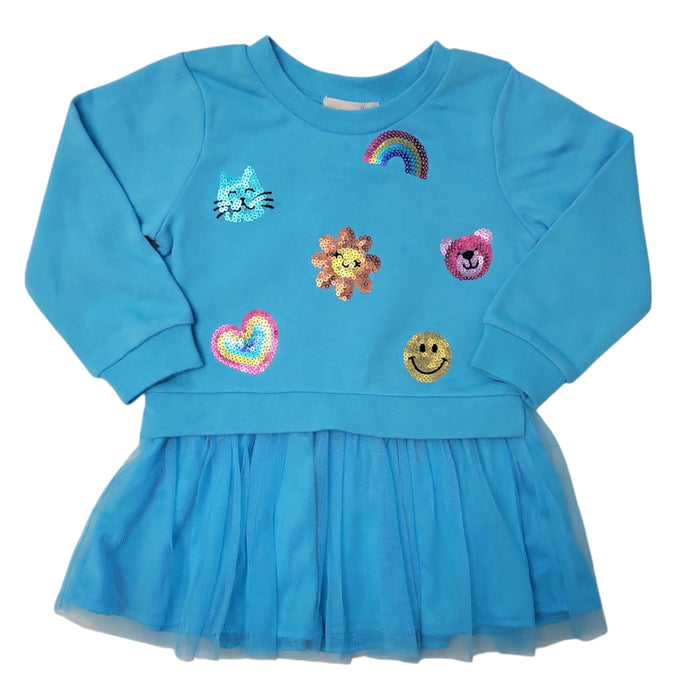 Peek Toddler Girls Short Sleeve Sequin Dress, QGU03636Y