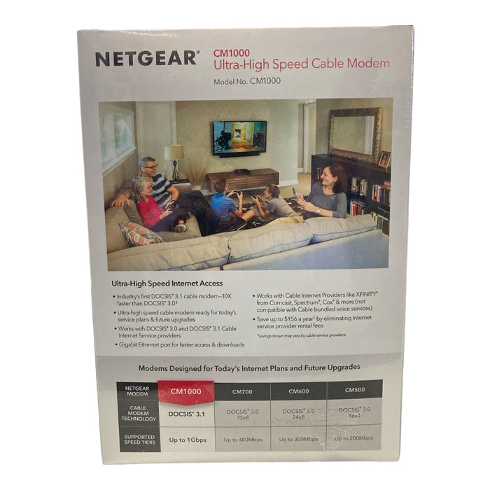 Netgear DOCSIS 3.1 Ultra-High Speed Cable Modem - 1 x Network (RJ-45) - 1024 Mbi