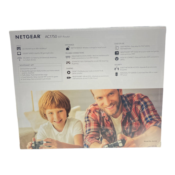 NETGEAR AC1750 Smart WiFi Router - WiFi 5 Dual Band Gigabit (R6350)