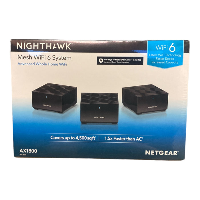 NETGEAR - Nighthawk AX1800 Mesh WiFi 6 System with Router + 2 Satellite Extender