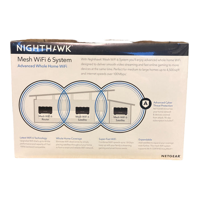 NETGEAR - Nighthawk AX1800 Mesh WiFi 6 System with Router + 2 Satellite Extender