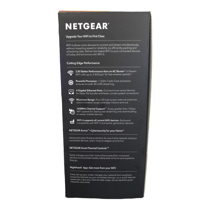 Netgear Nighthawk AX5 5-Stream WiFi 6 Router, Black (AX 3600-RAX41)