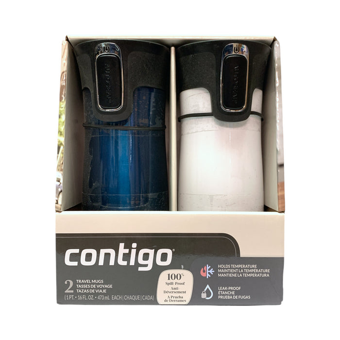 Contigo Autoseal West Loop Vacuum-Insulated Stainless Steel Travel Mug Set, 16oz