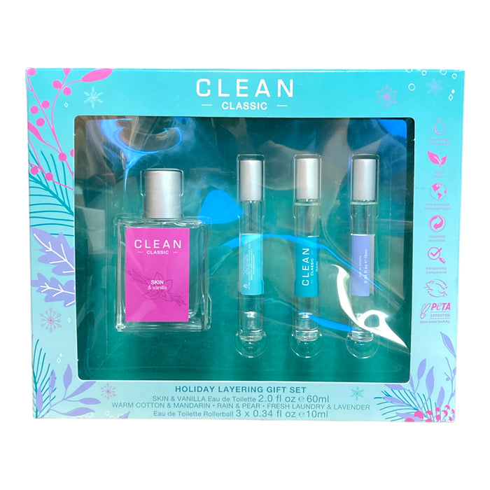 Clean Eau de Toilette 4 Piece Holiday Layering Gift Set