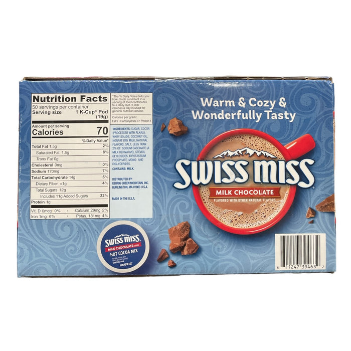 Swiss Miss K-Cup Pods Hot Cocoa Mix, Milk Chocolate, 50 Count - Best By: 12/23