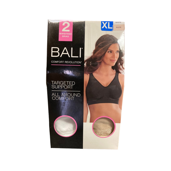 Bali Comfort Revolution Women's 2 Pack Seamless Stretch Special Knit Targeted Support Wirefree Bra