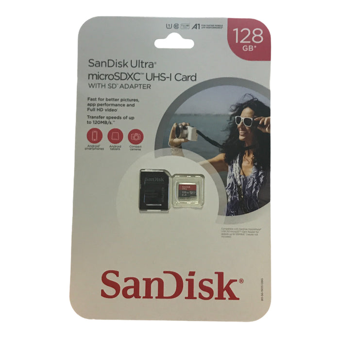 SanDisk 128GB Ultra microSDXC UHS-I Card with SD Adapter