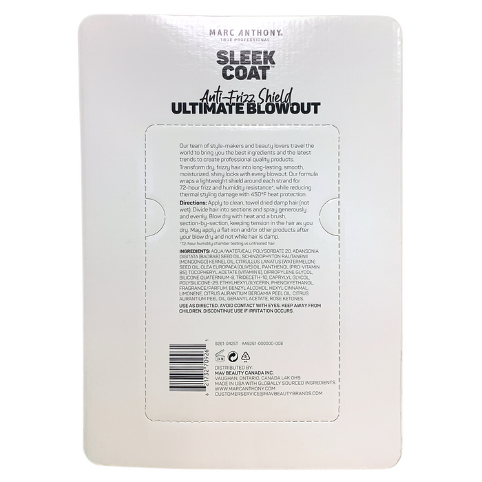 Marc Anthony Sleek Coat Ultimate Blowout Anti-Frizz Shield, 8.5 fl. oz. 2-Pack