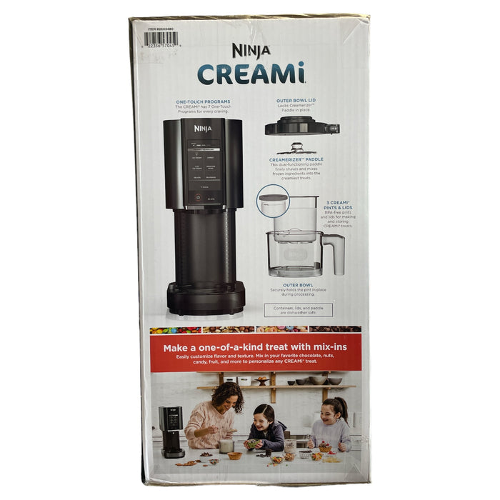 Ninja CREAMi Ice Cream, Sorbet, Milkshake Maker + 3 CREAMi Pints, Black