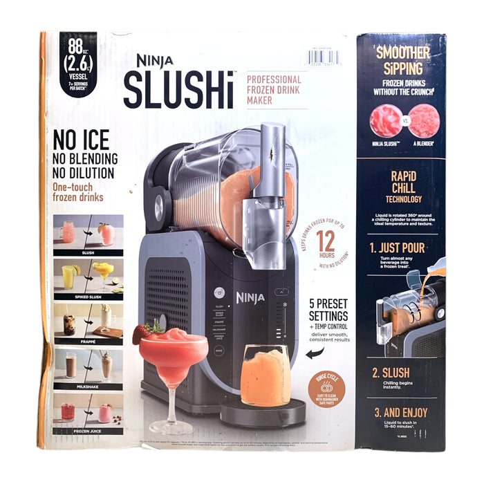 Ninja SLUSHi Professional Frozen Drink Maker, 5 Pre-Set Modes, 88 oz., Blue/Grey
