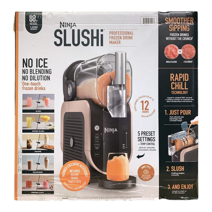 Ninja SLUSHi Professional Frozen Drink Maker, 5 Pre-Set Modes, 88 oz., Rose Gold
