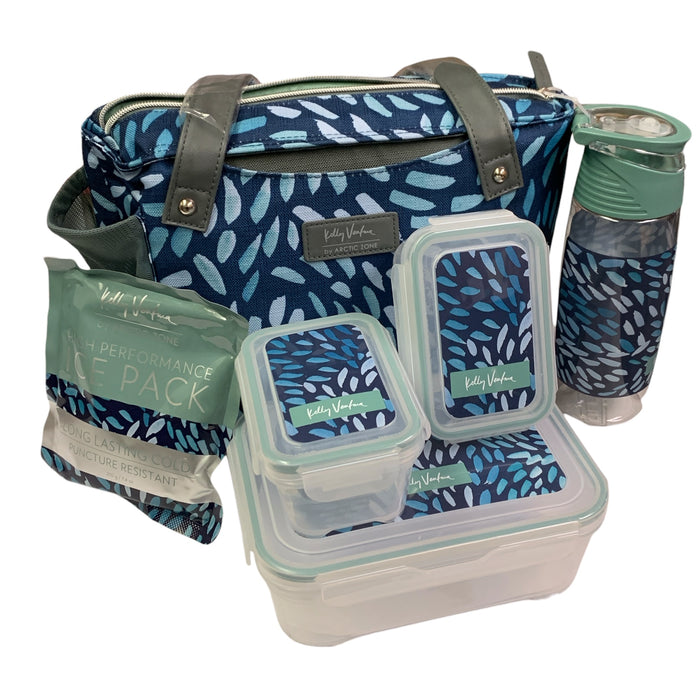 Kelly Ventura by Arctic Zone Expandable Insulated Lunch Tote with Bottle, 6pc