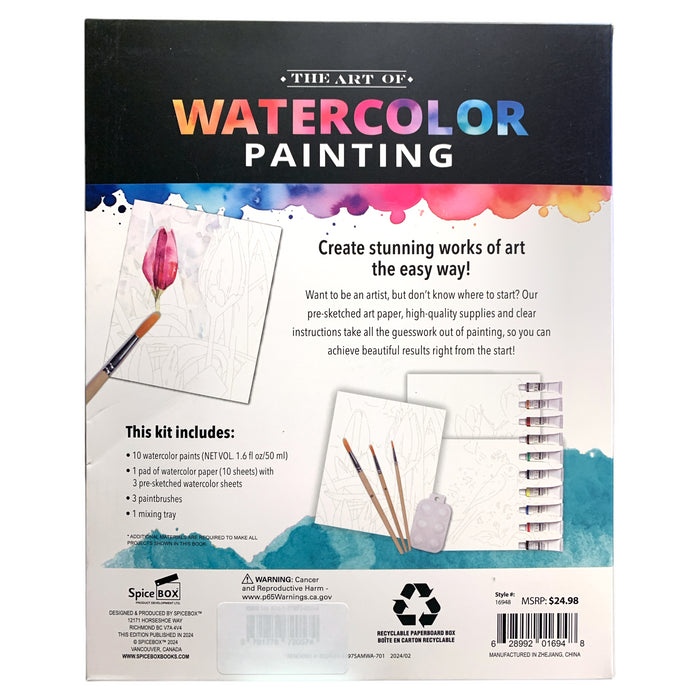 SpiceBox The Art of Watercolor, Beginner Watercolor Painting Kit