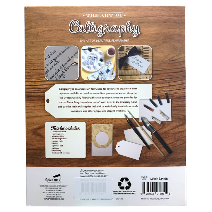 SpiceBox The Art of Calligraphy, The Art of Beautiful Penmanship Beginner Kit