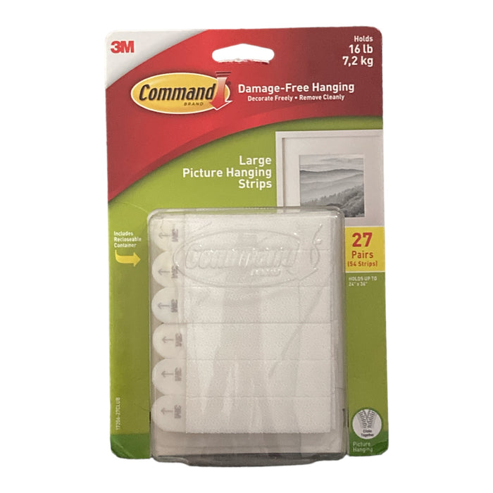 Command Large Picture Hanging Strips 27 Pairs/Pack