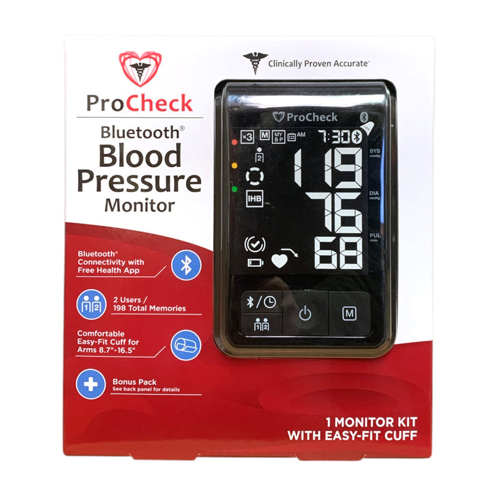 ProCheck Bluetooth Blood Pressure Monitor, 1 Monitor Kit with Easy-Fit Cuff
