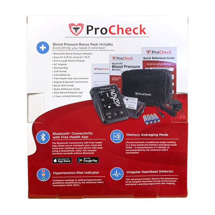 ProCheck Bluetooth Blood Pressure Monitor, 1 Monitor Kit with Easy-Fit Cuff