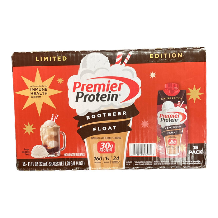 Premier Protein 30g Protein Shake, Root Beer Float (11 fl. oz., 15 Pack)