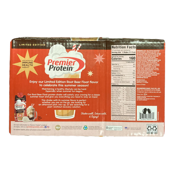 Premier Protein 30g Protein Shake, Root Beer Float (11 fl. oz., 15 Pack)