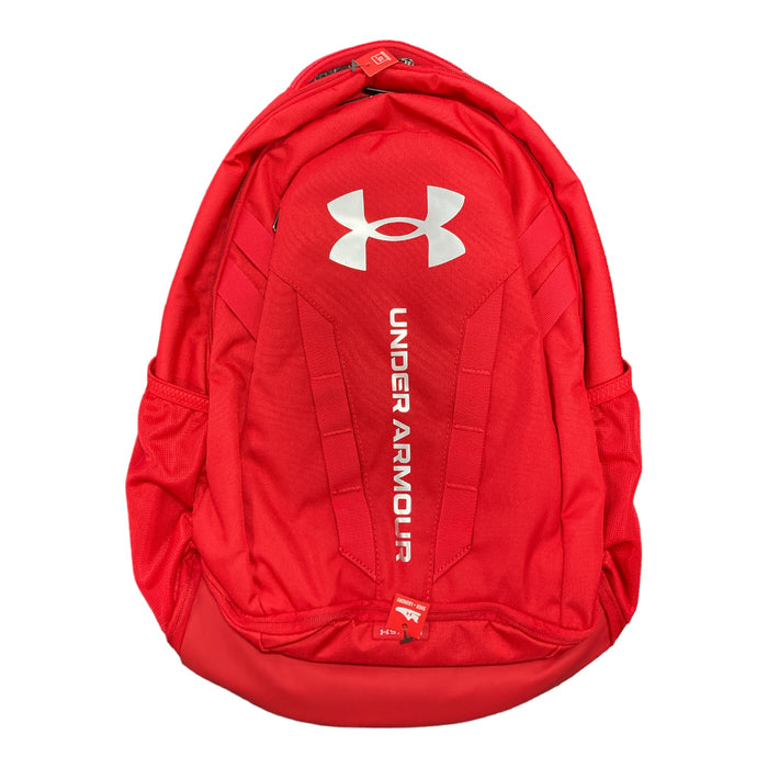 Under Armour Adult Hustle 5.0 Backpack, Red/Silver